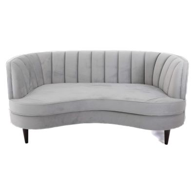Image of Hepburn Curved Loveseat, Grey
